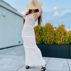 Alexis Maxi Stitch Eyelash Fringe Tired Dress